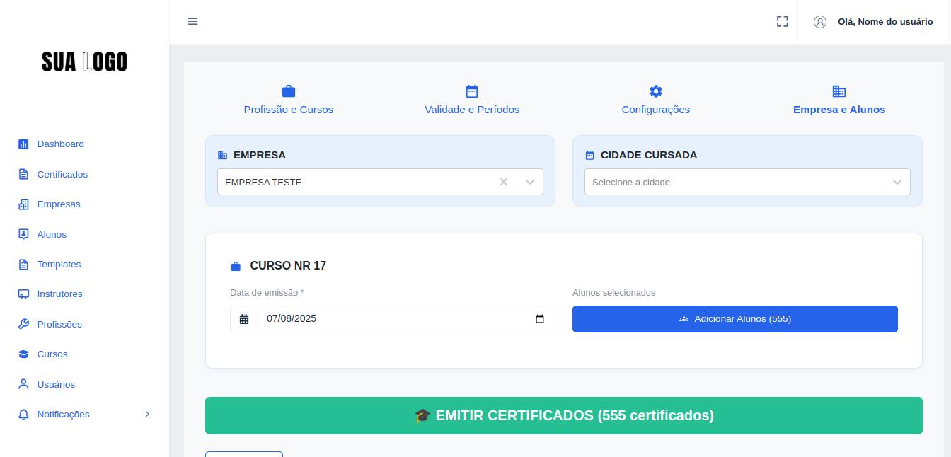 Tela de Importação